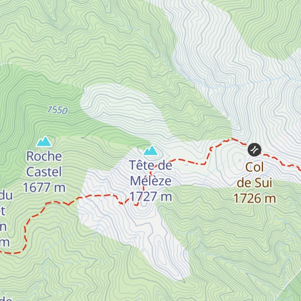 Map of Tête de Mélèze