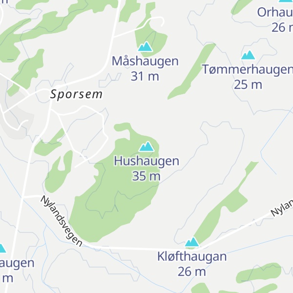 Map of Hushaugen