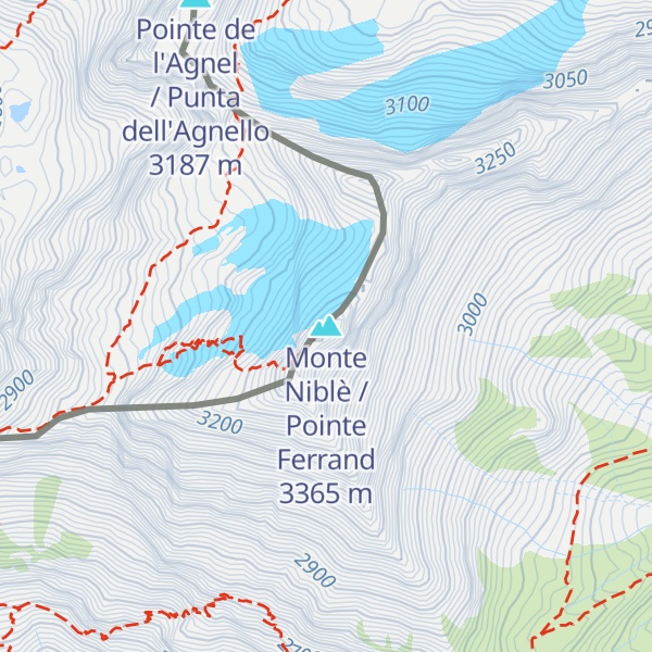 Map of Monte Niblè / Pointe Ferrand