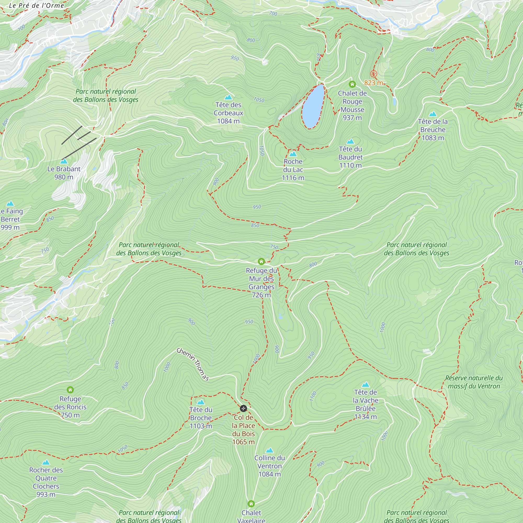 Refuge du Mur des Granges map