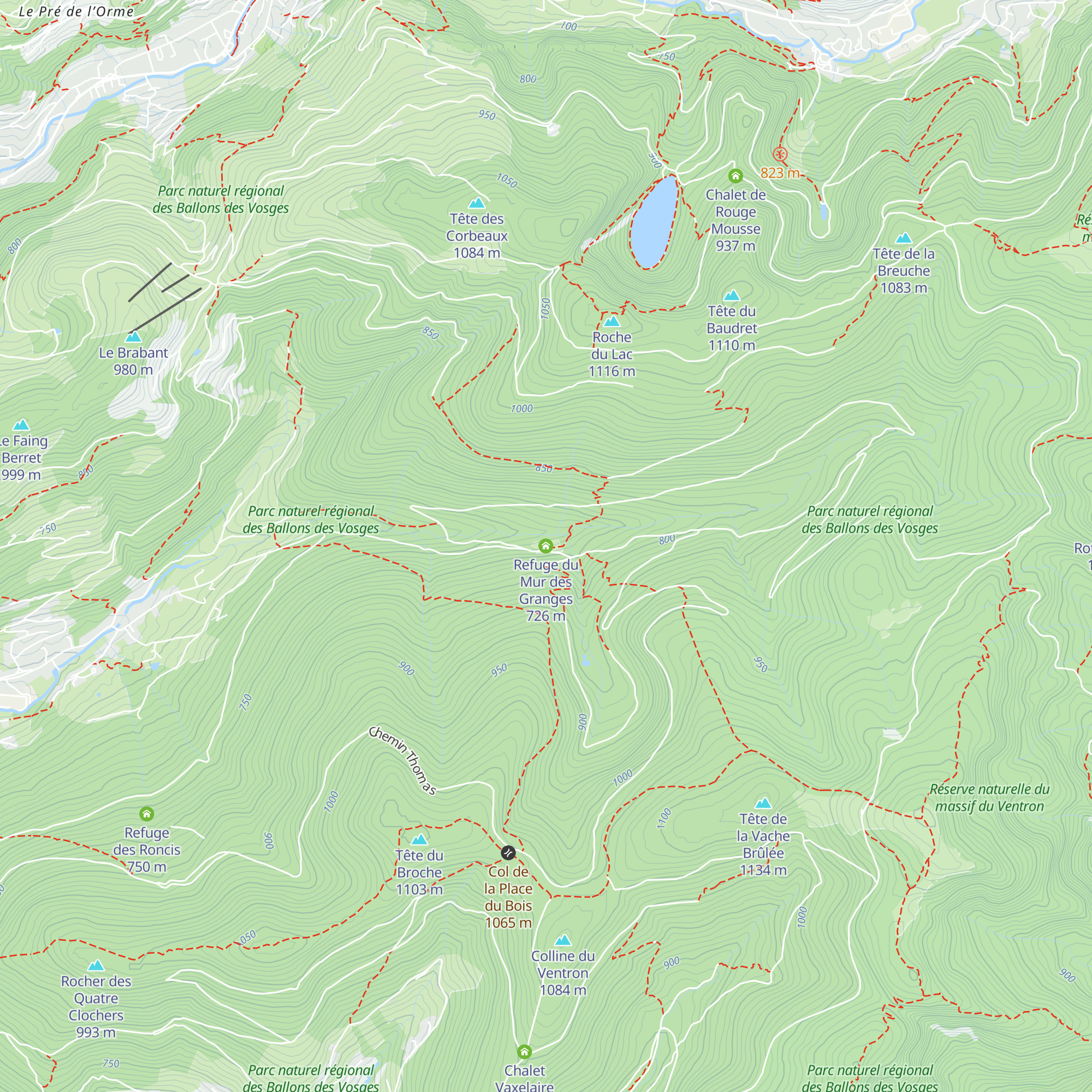 Refuge du Mur des Granges map