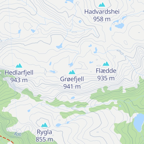 Map of Grøefjell