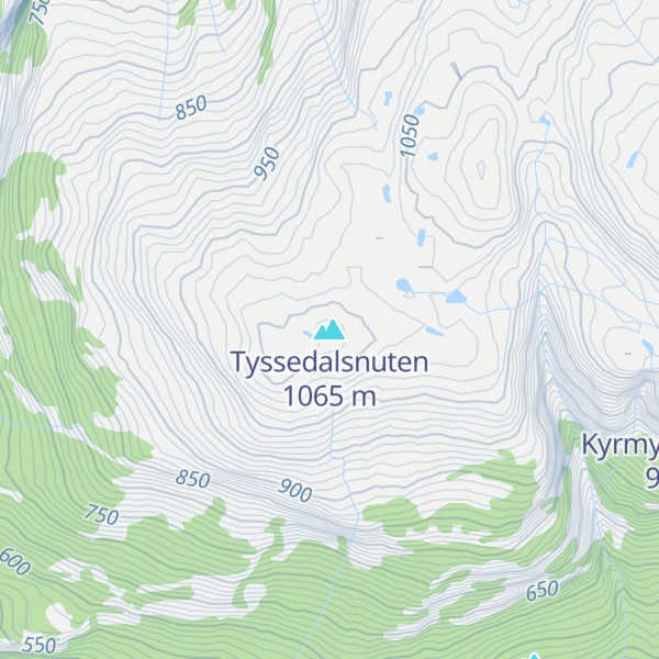 Map of Tyssedalsnuten
