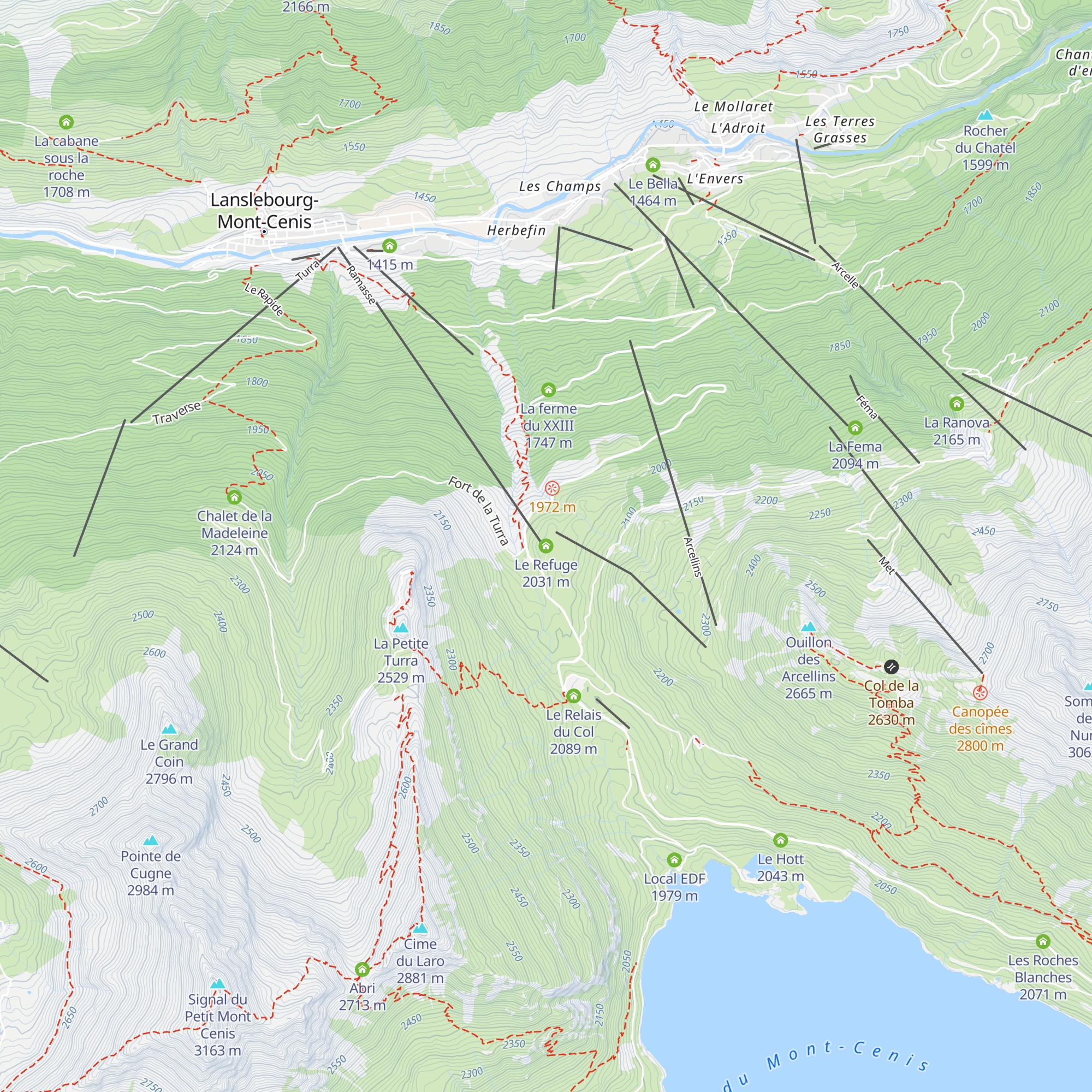Le Refuge map