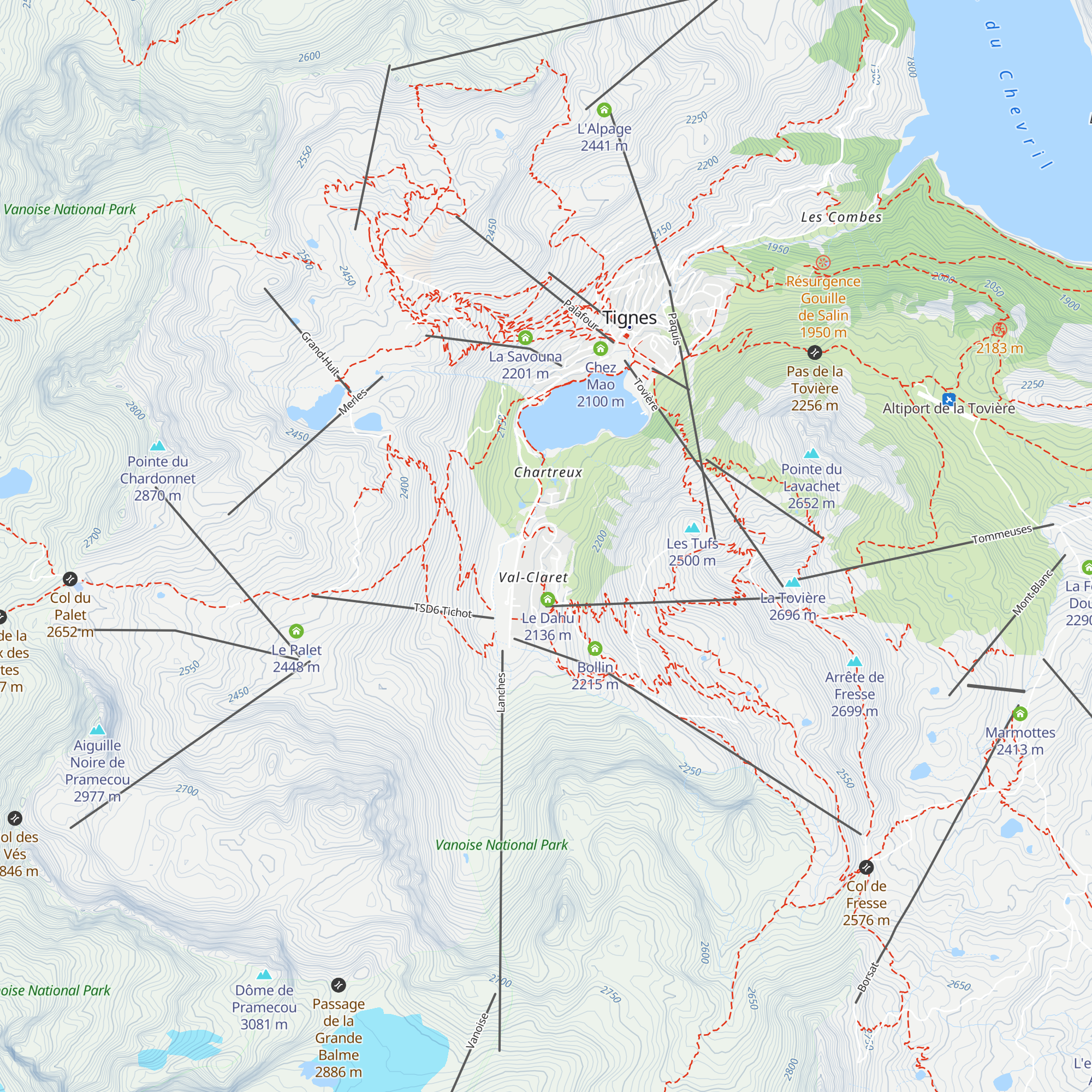 Maison de Tignes map