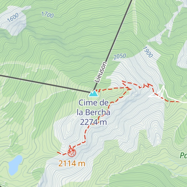 Map of Cime de la Bercha