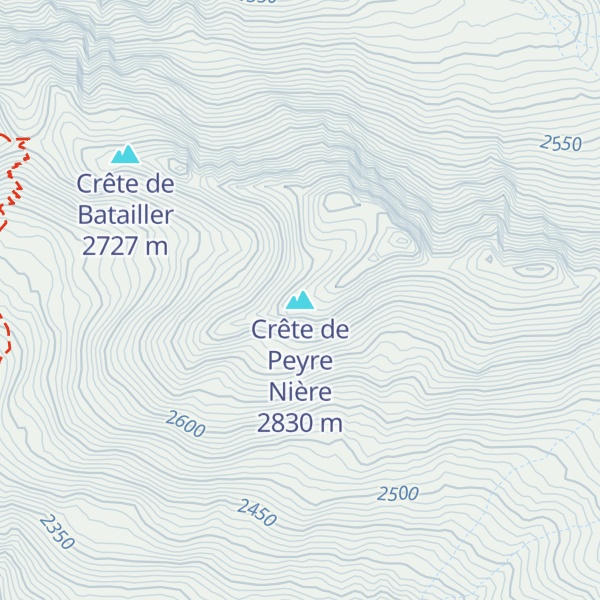 Map of Crête de Peyre Nière
