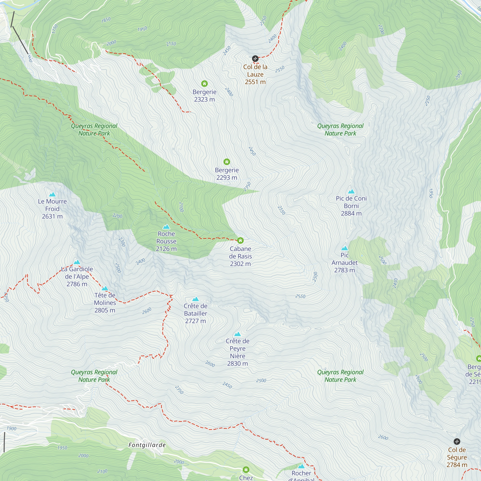 Cabane de Rasis map