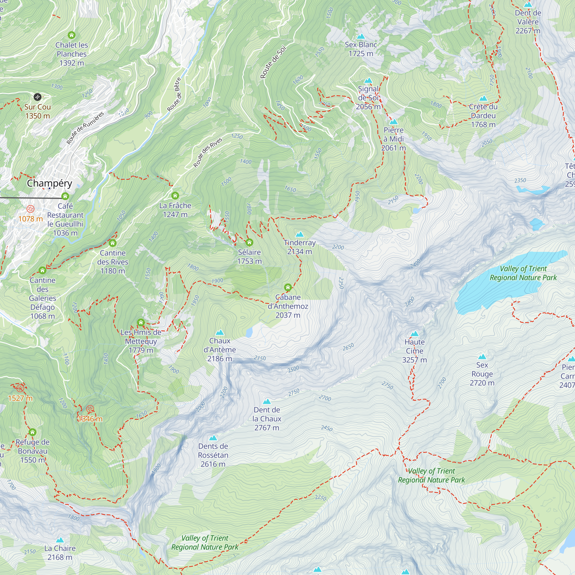 Cabane d'Anthème map