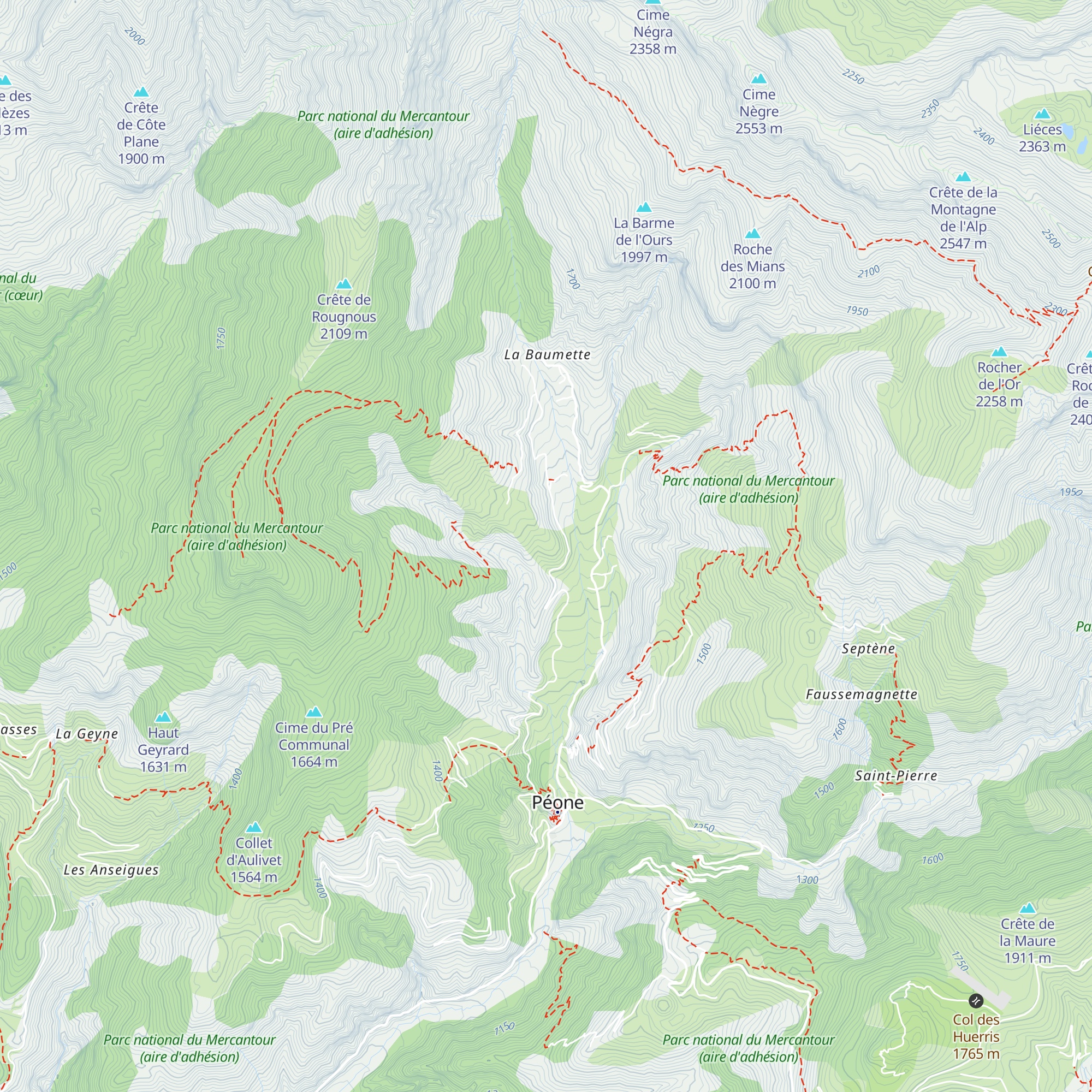 Gite d'Aliege map