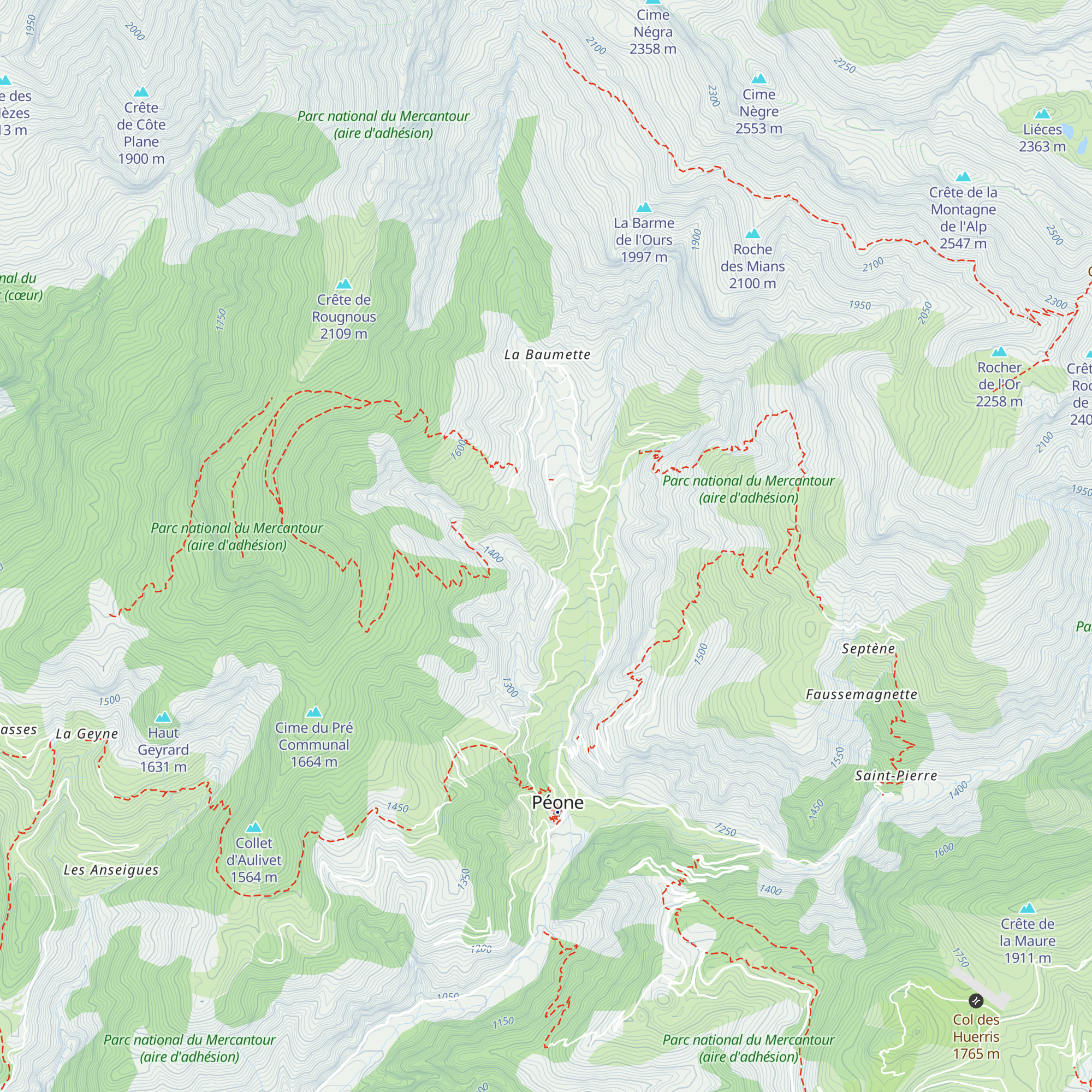 Gite d'Aliege map