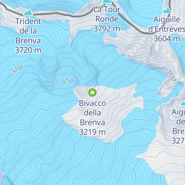 Map of Bivacco della Brenva