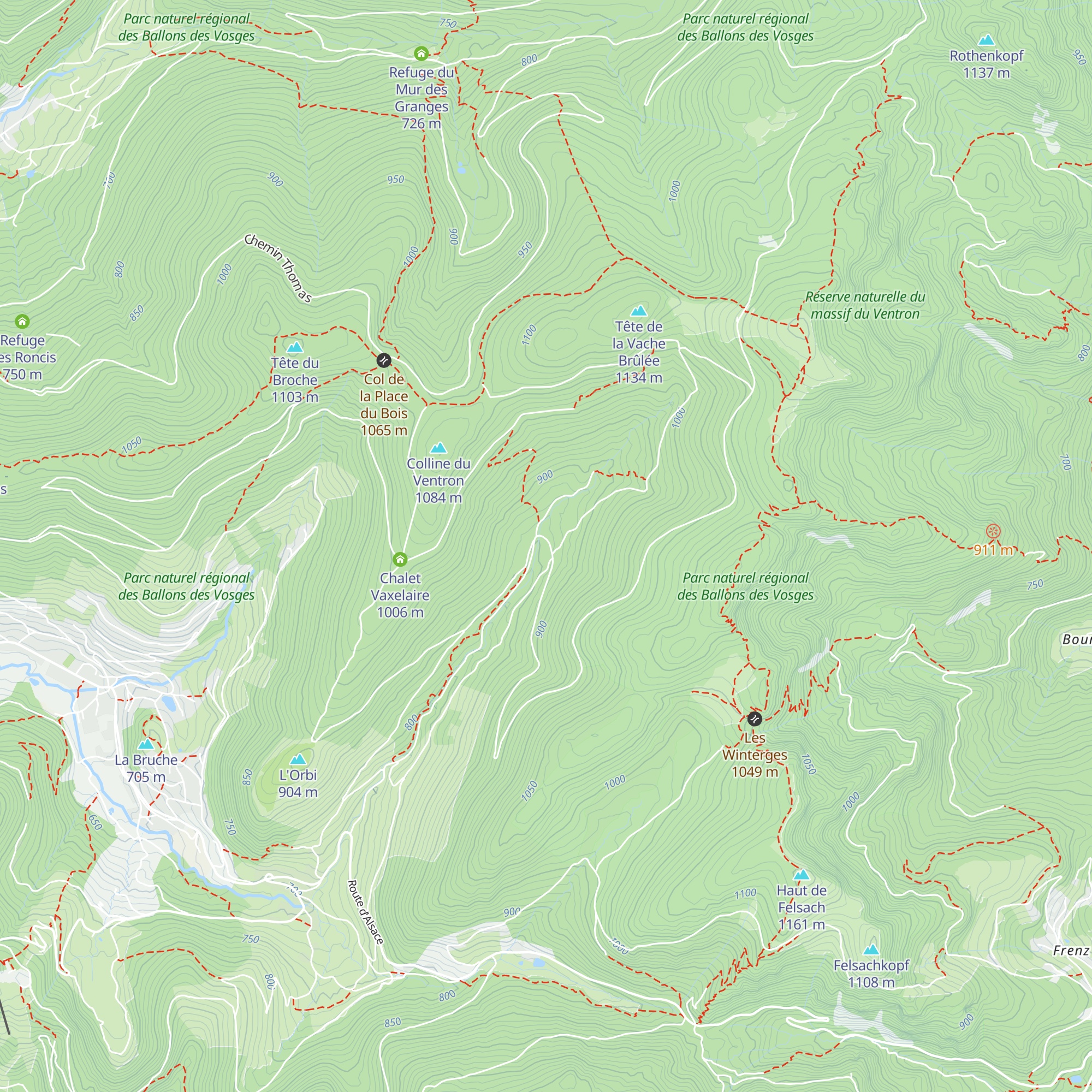 Refuge des Places map