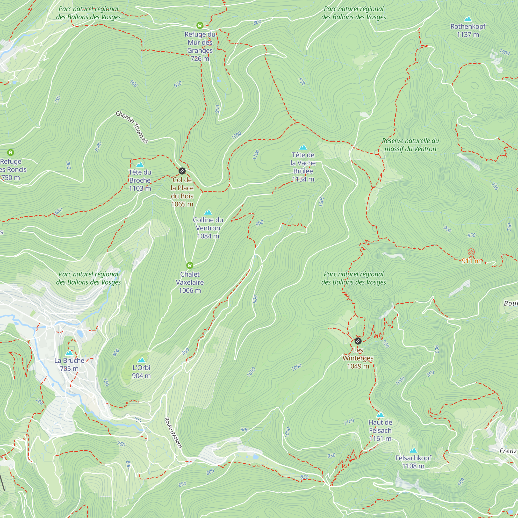 Refuge des Places map