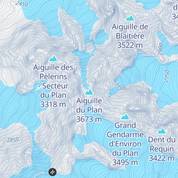 Map of Dent du Crocodile