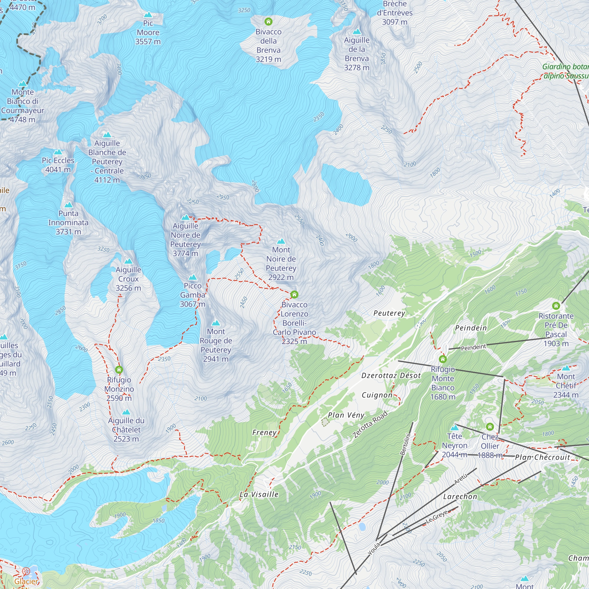 Bivacco Lorenzo Borelli-Carlo Pivano map