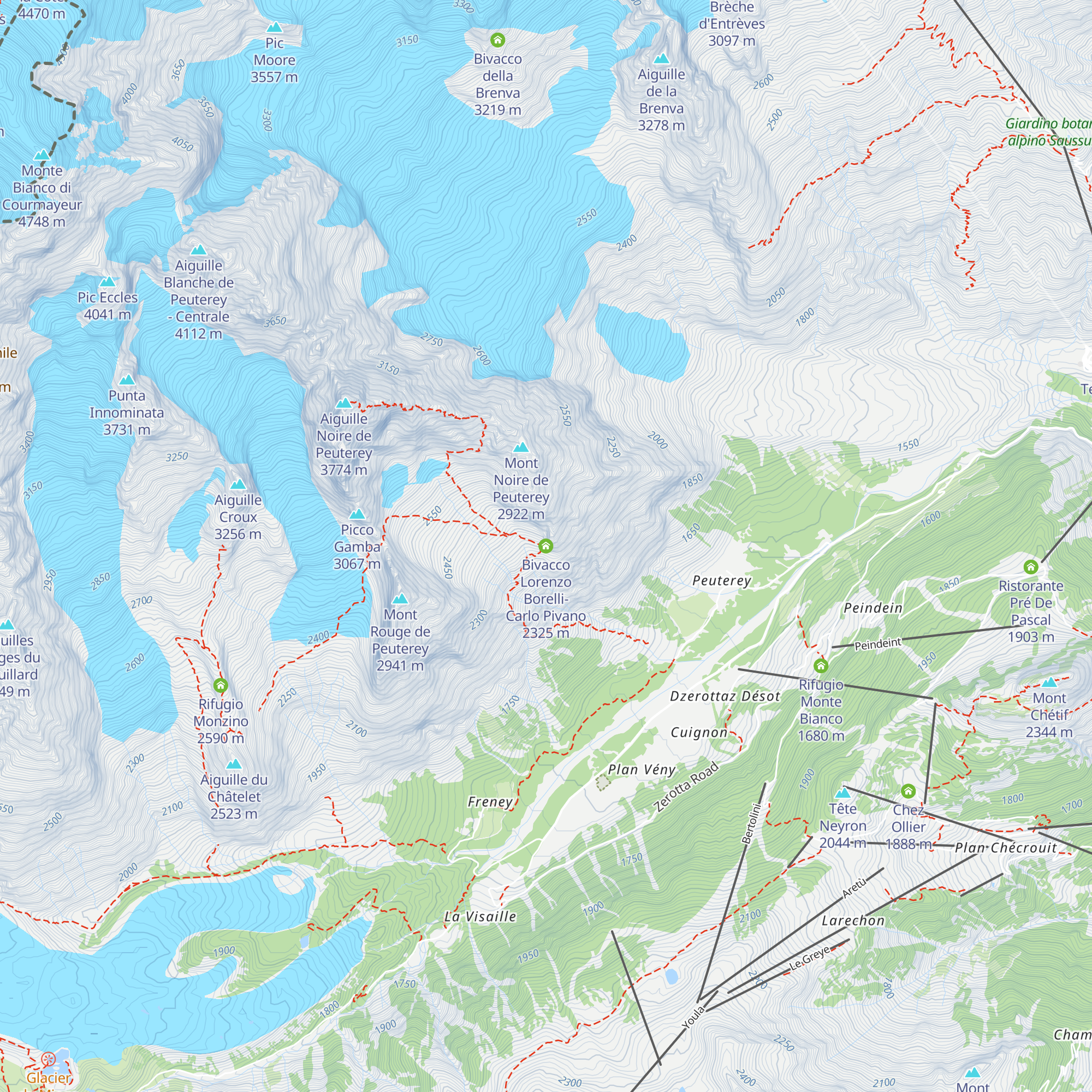 Bivacco Lorenzo Borelli-Carlo Pivano map