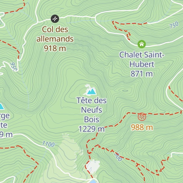 Map of Tête des Neufs Bois