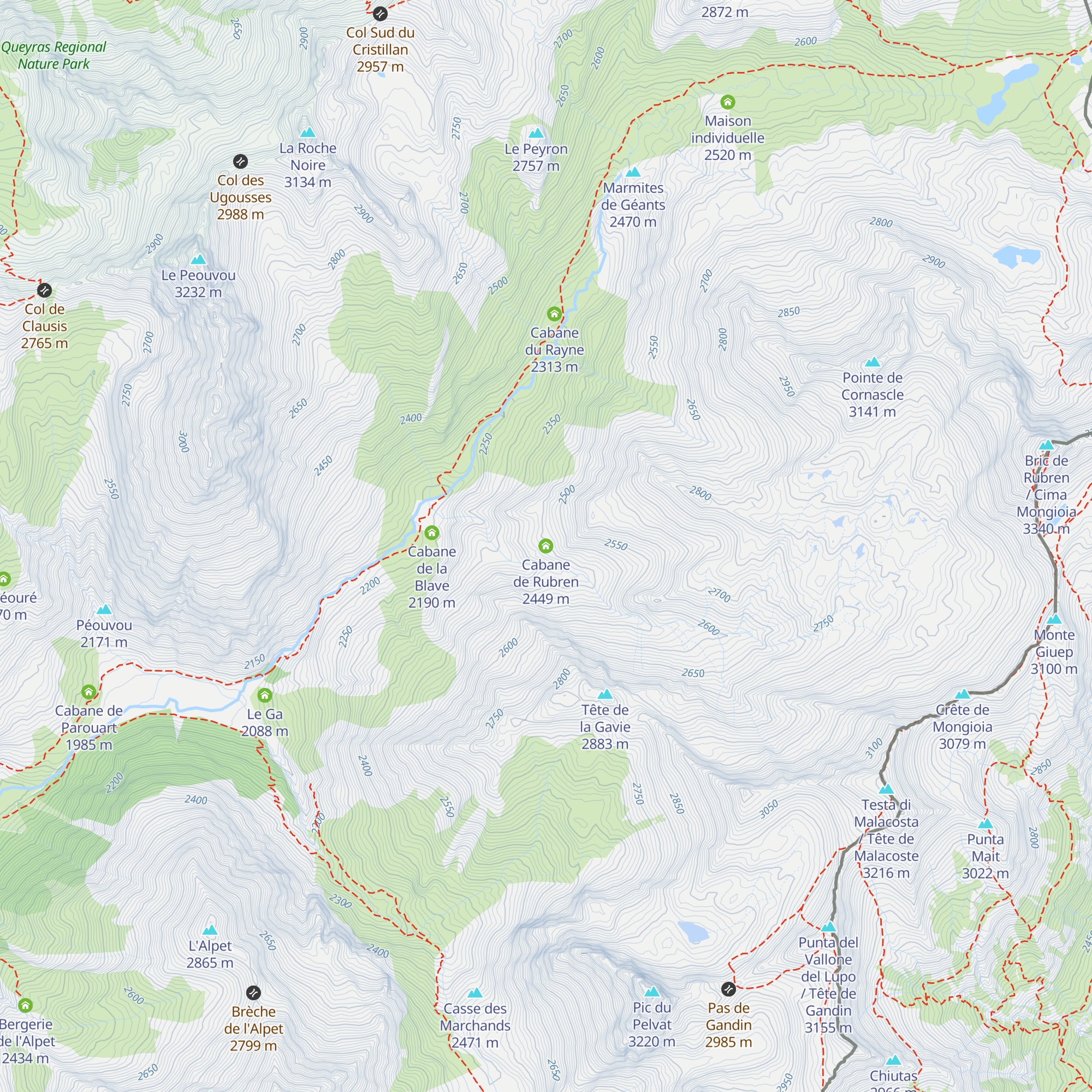 Cabane de Rubren map