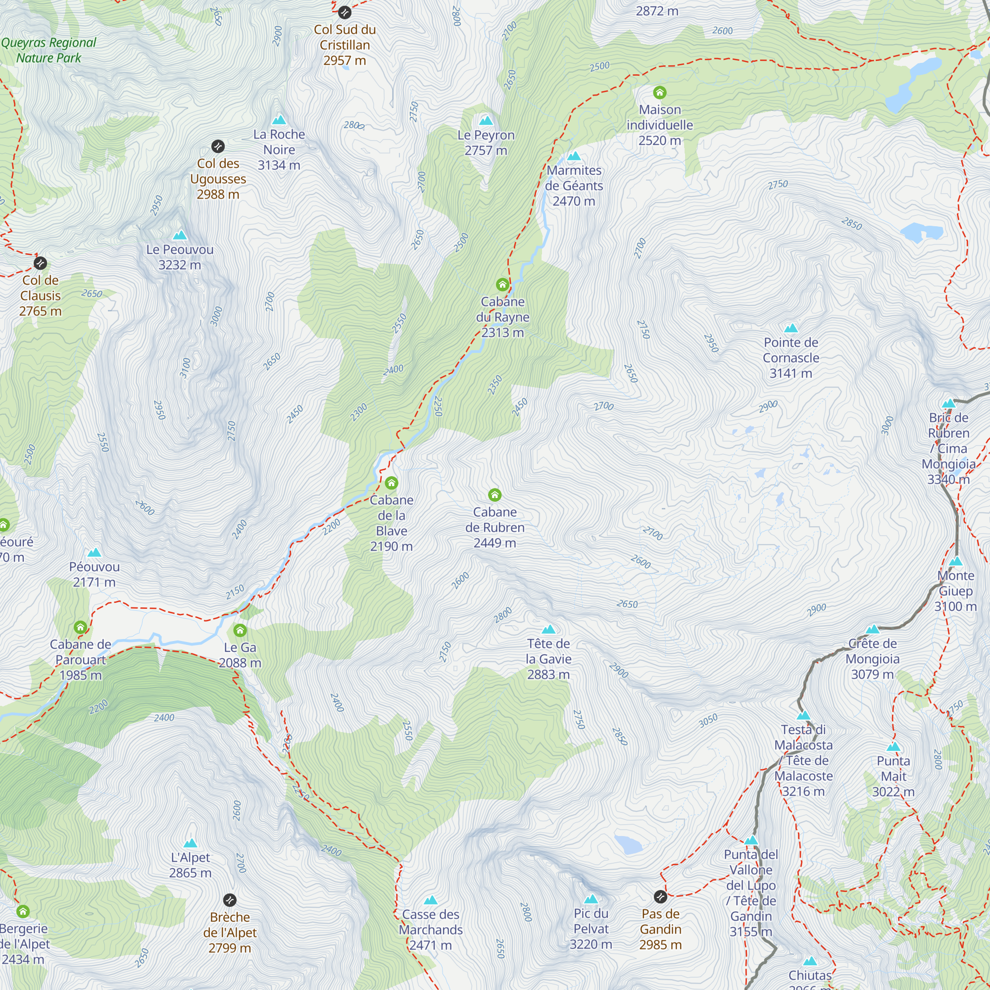 Cabane de Rubren map