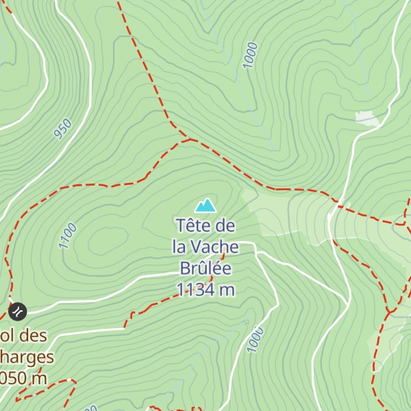 Map of Tête de la Vache Brûlée