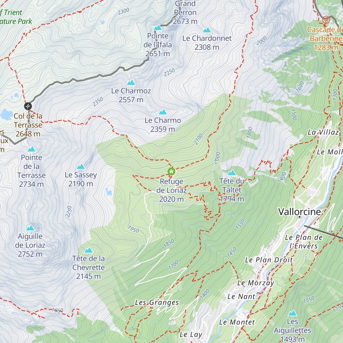Refuge de Loriaz map