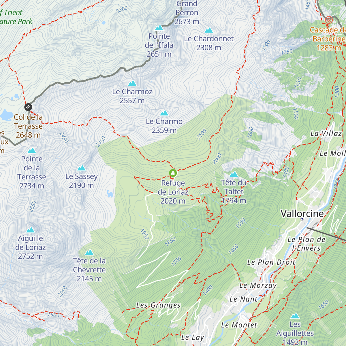 Refuge de Loriaz map