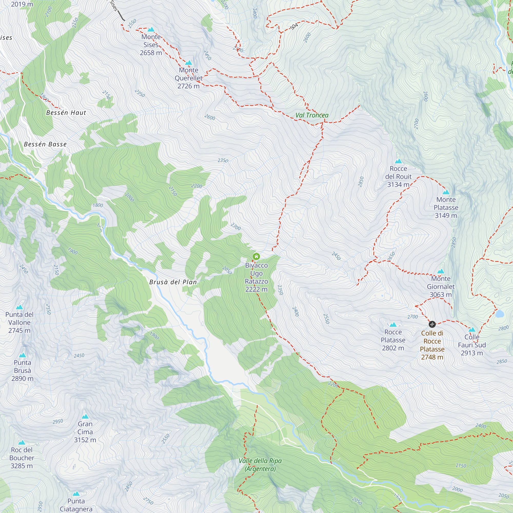 Bivacco Ugo Ratazzo map