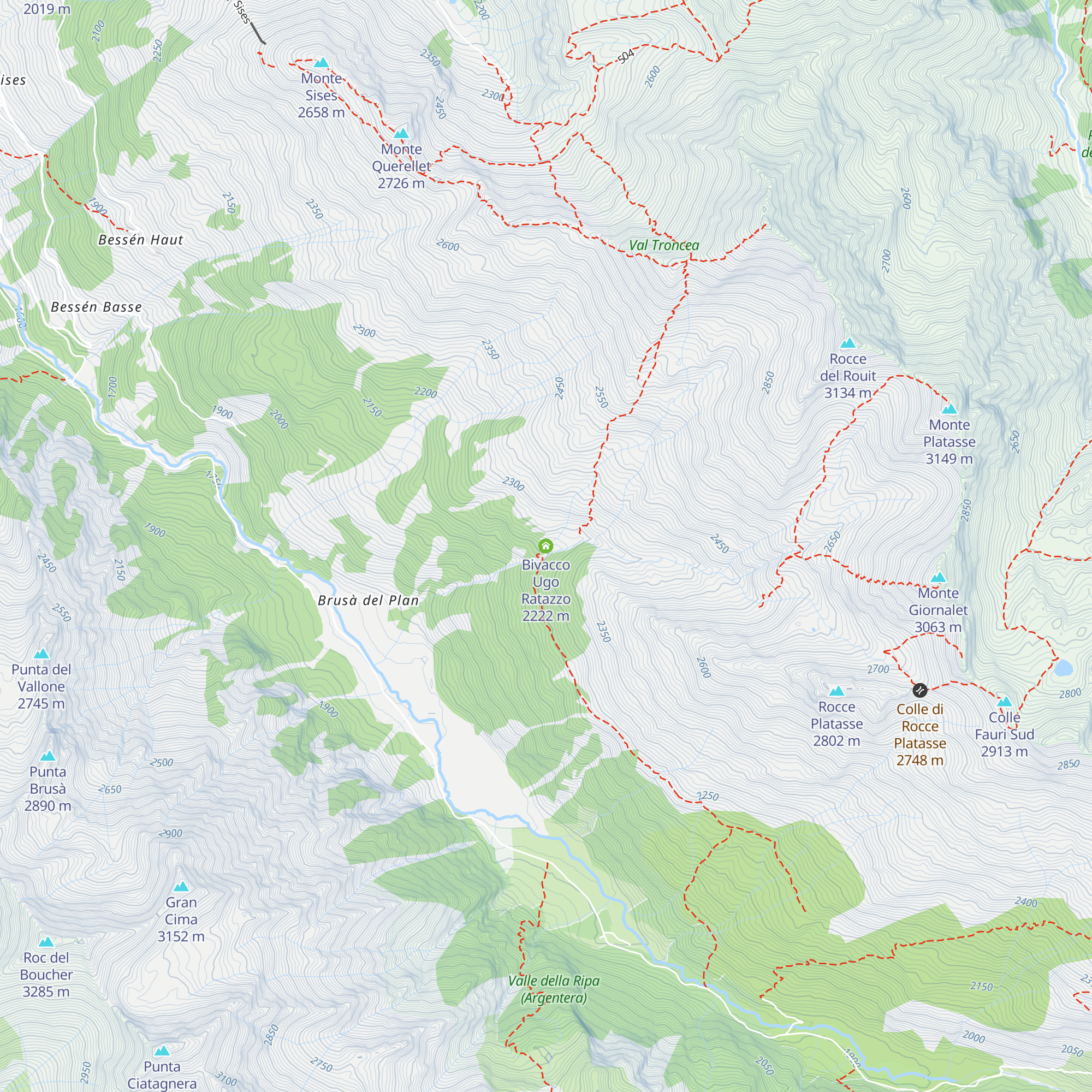 Bivacco Ugo Ratazzo map