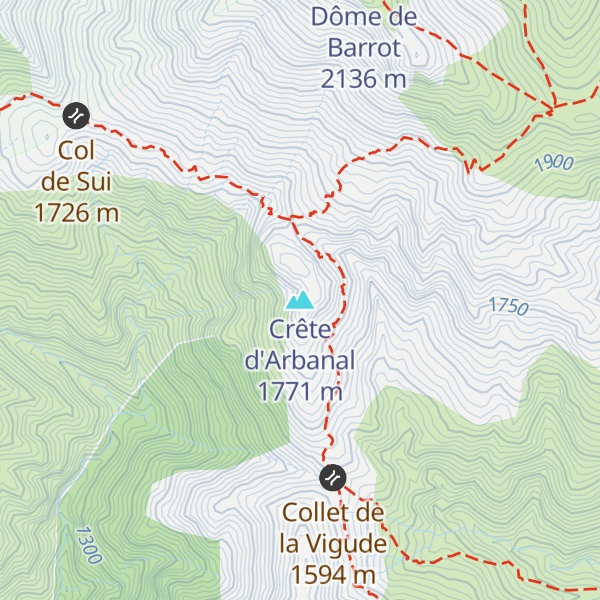 Map of Crête d'Arbanal