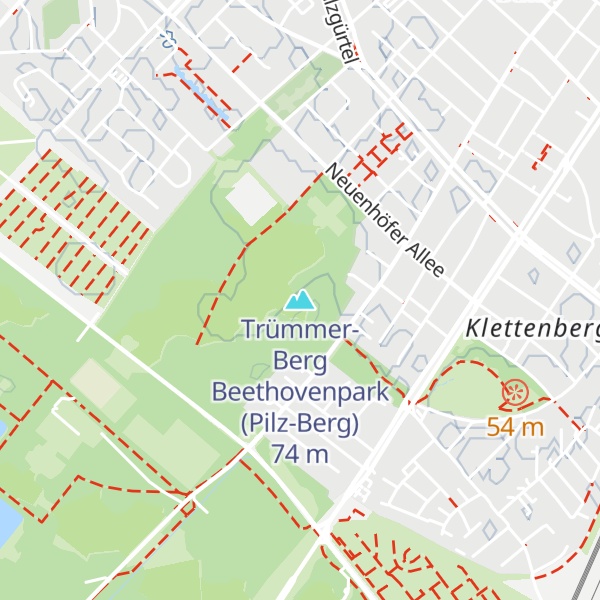 Map of Trümmer-Berg Beethovenpark (Pilz-Berg)