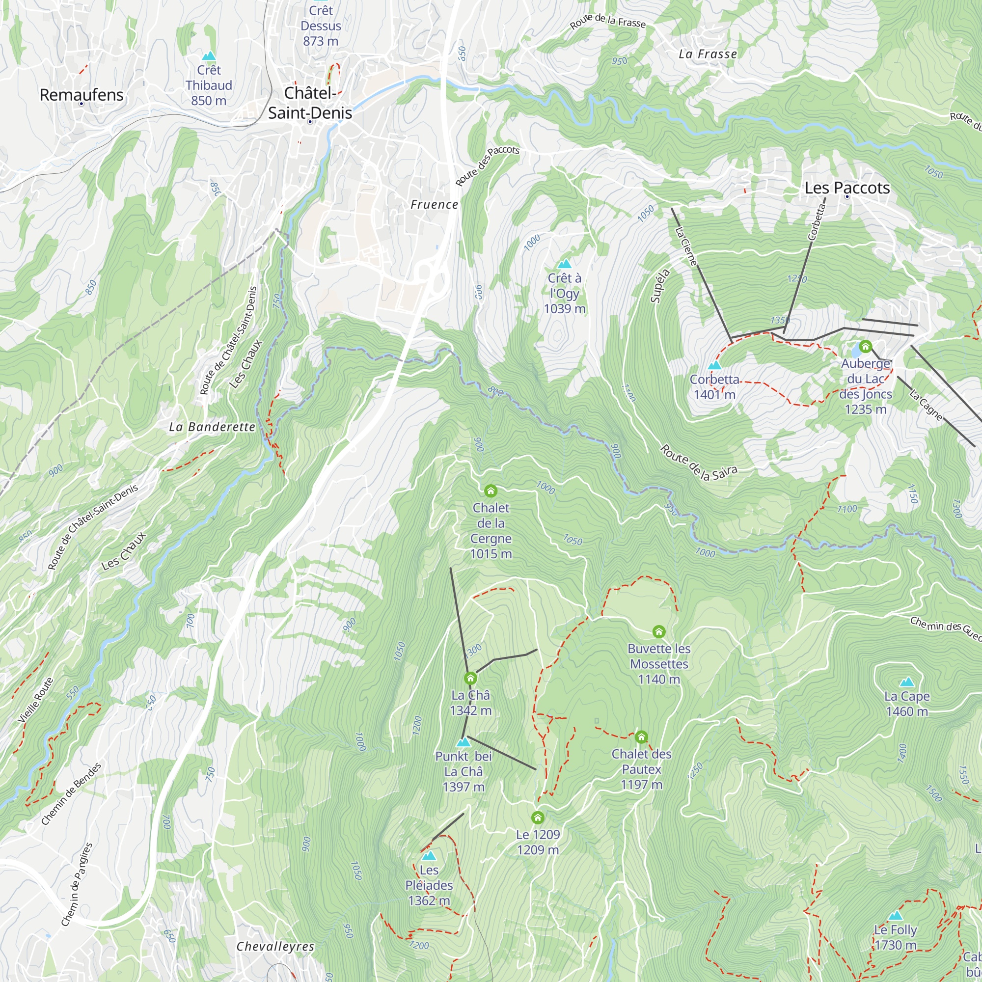 Chalet de la Cergne map
