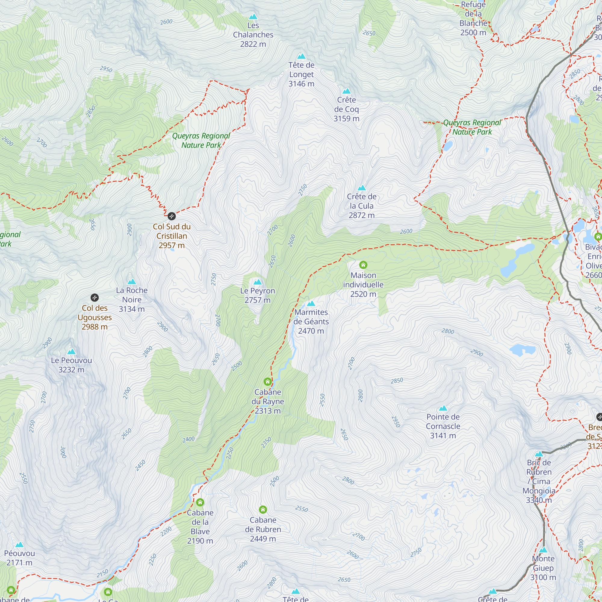 Cabane du Peyron map