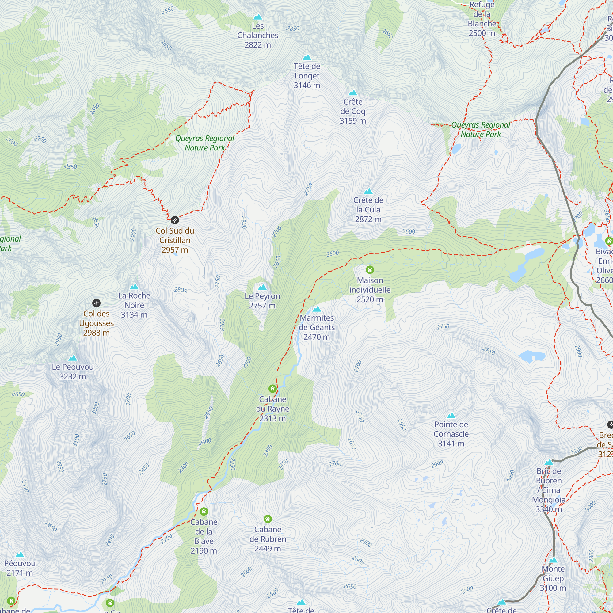 Cabane du Peyron map