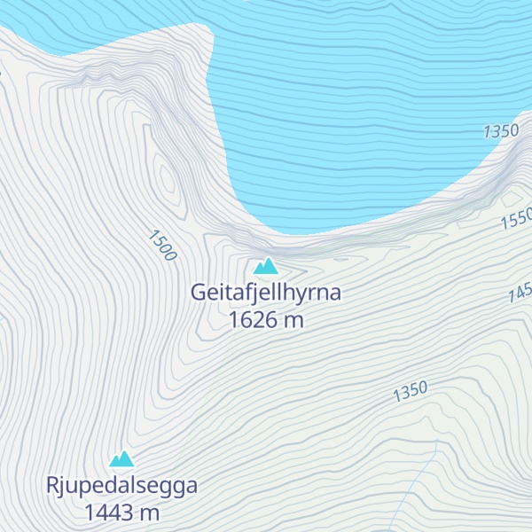 Map of Geitafjellhyrna