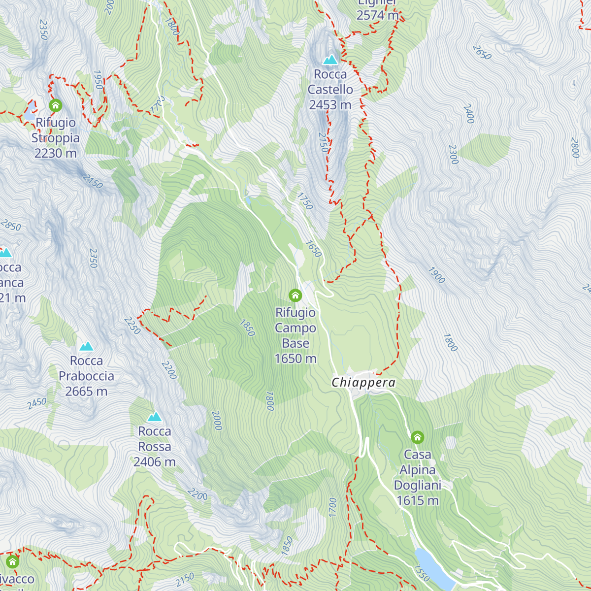 Rifugio Campo Base map