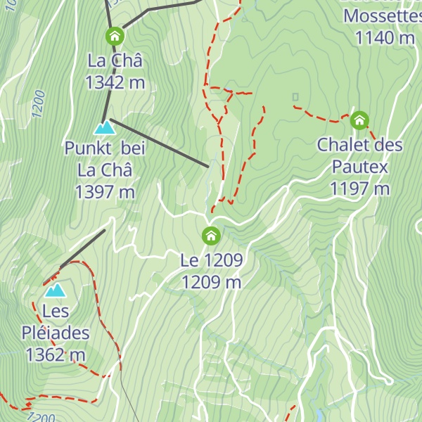 Map of Refuge des Motalles