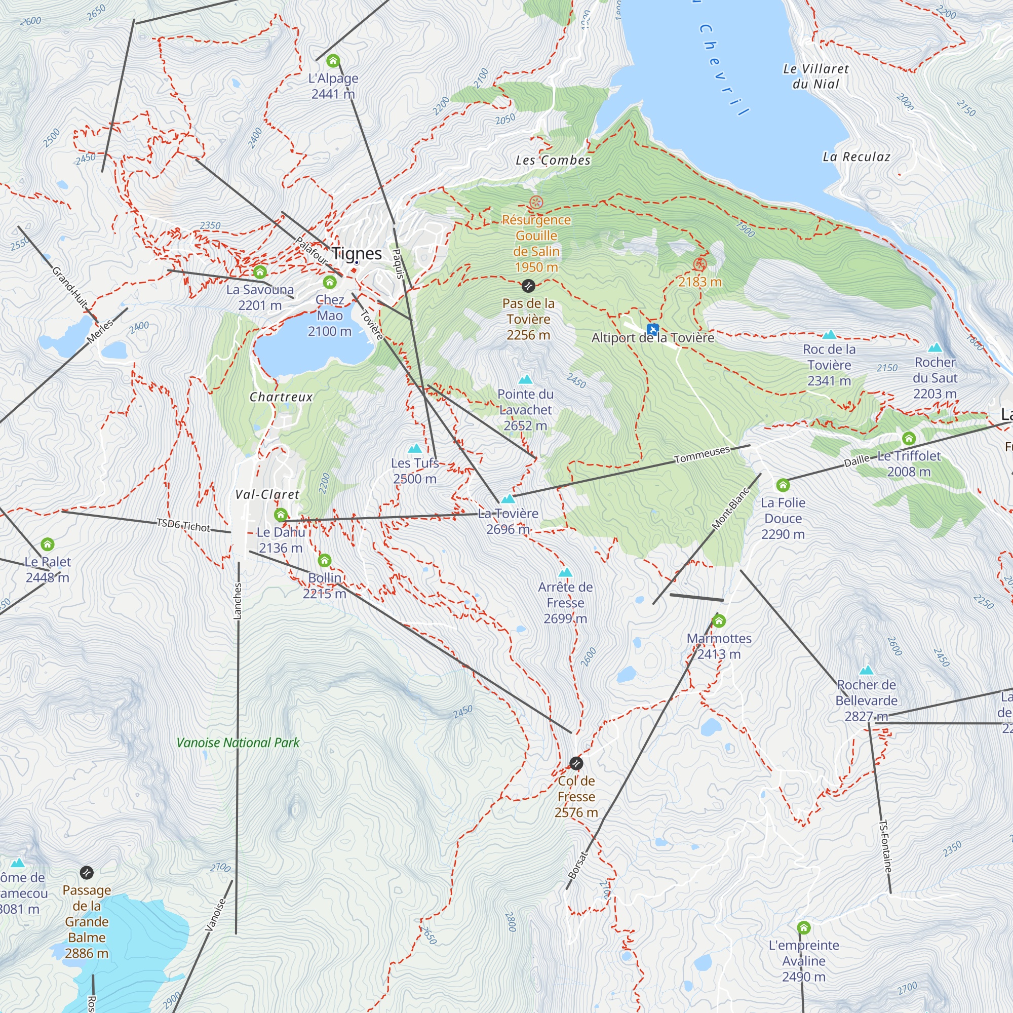 Le Rhonas map