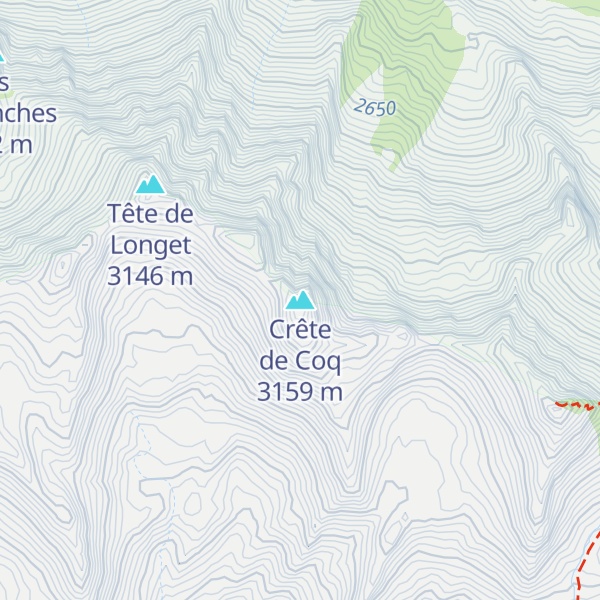Map of Crête de Coq