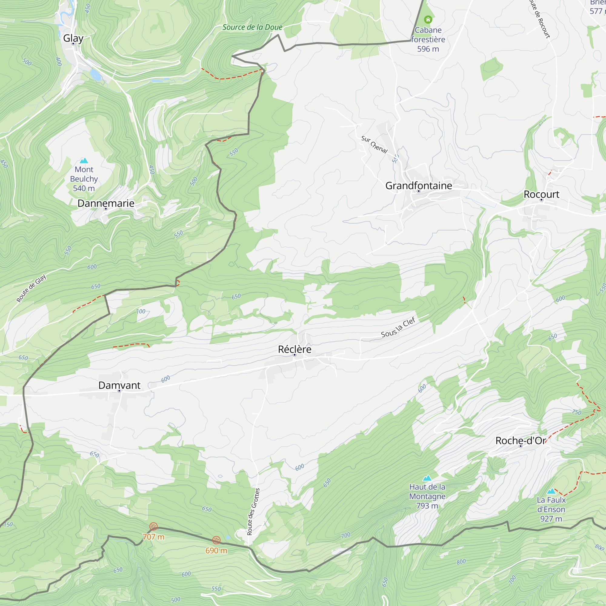 Cabane forestière de Réclère map