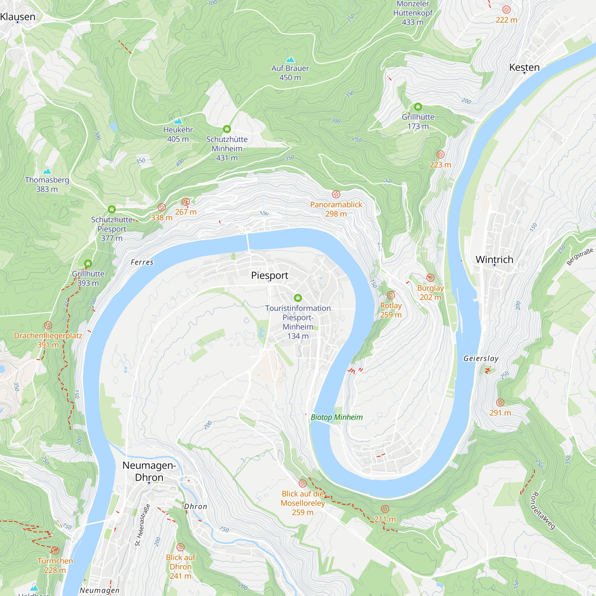 Touristinformation Piesport-Minheim map