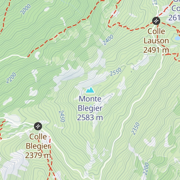 Map of Monte Blegier