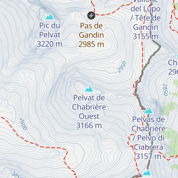 Map of Pelvat de Chabrière Ouest