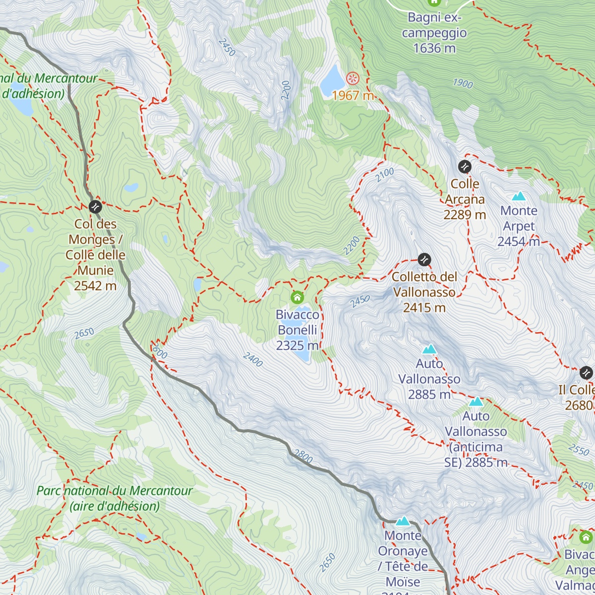 Bivacco Bonelli map