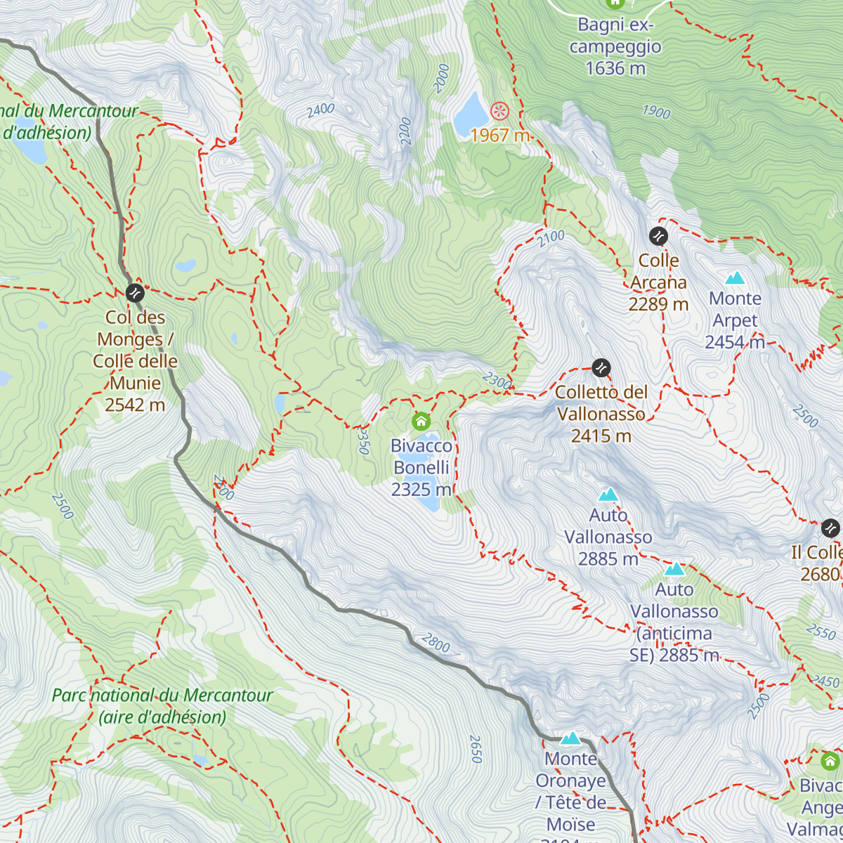 Bivacco Bonelli map