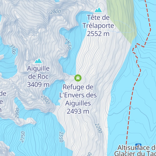 Map of Refuge de L'Envers des Aiguilles