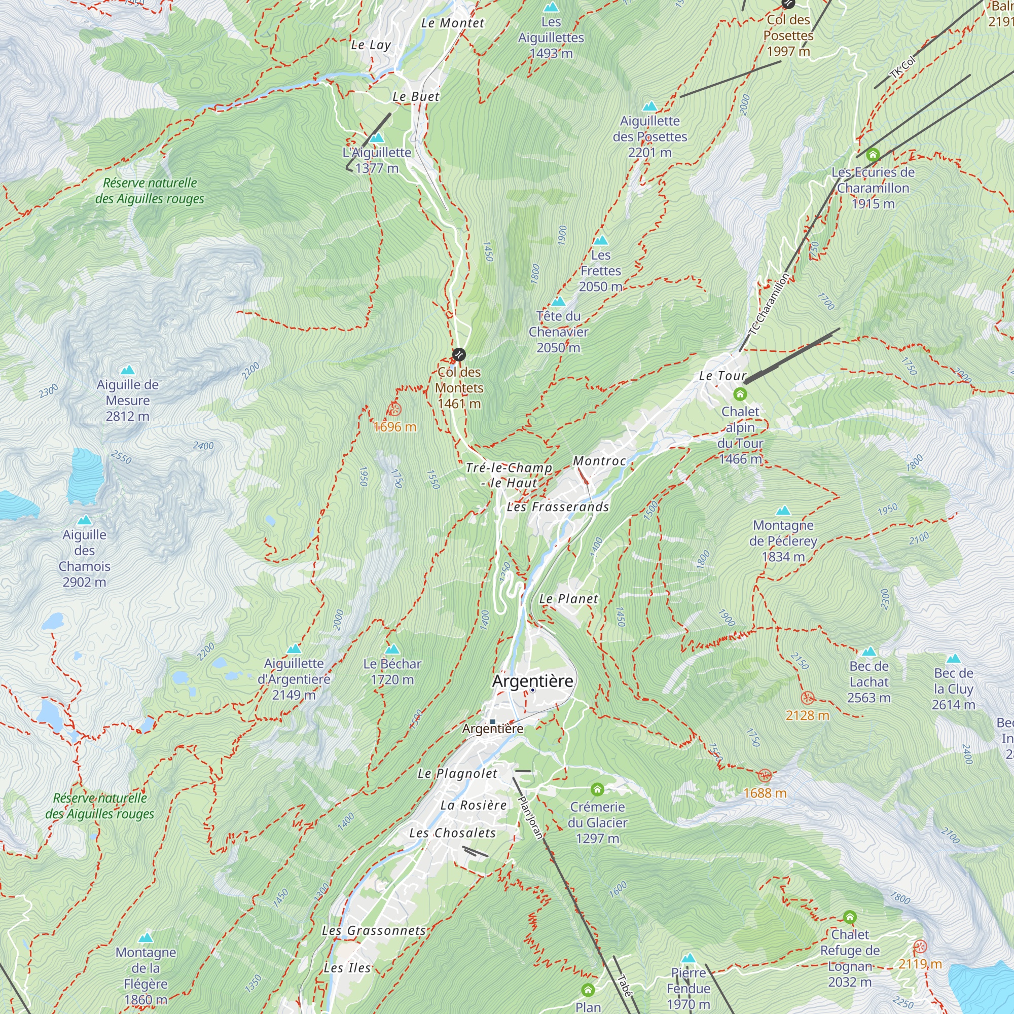 Auberge La Boerne (gîte d'étape du GR du TMB) map