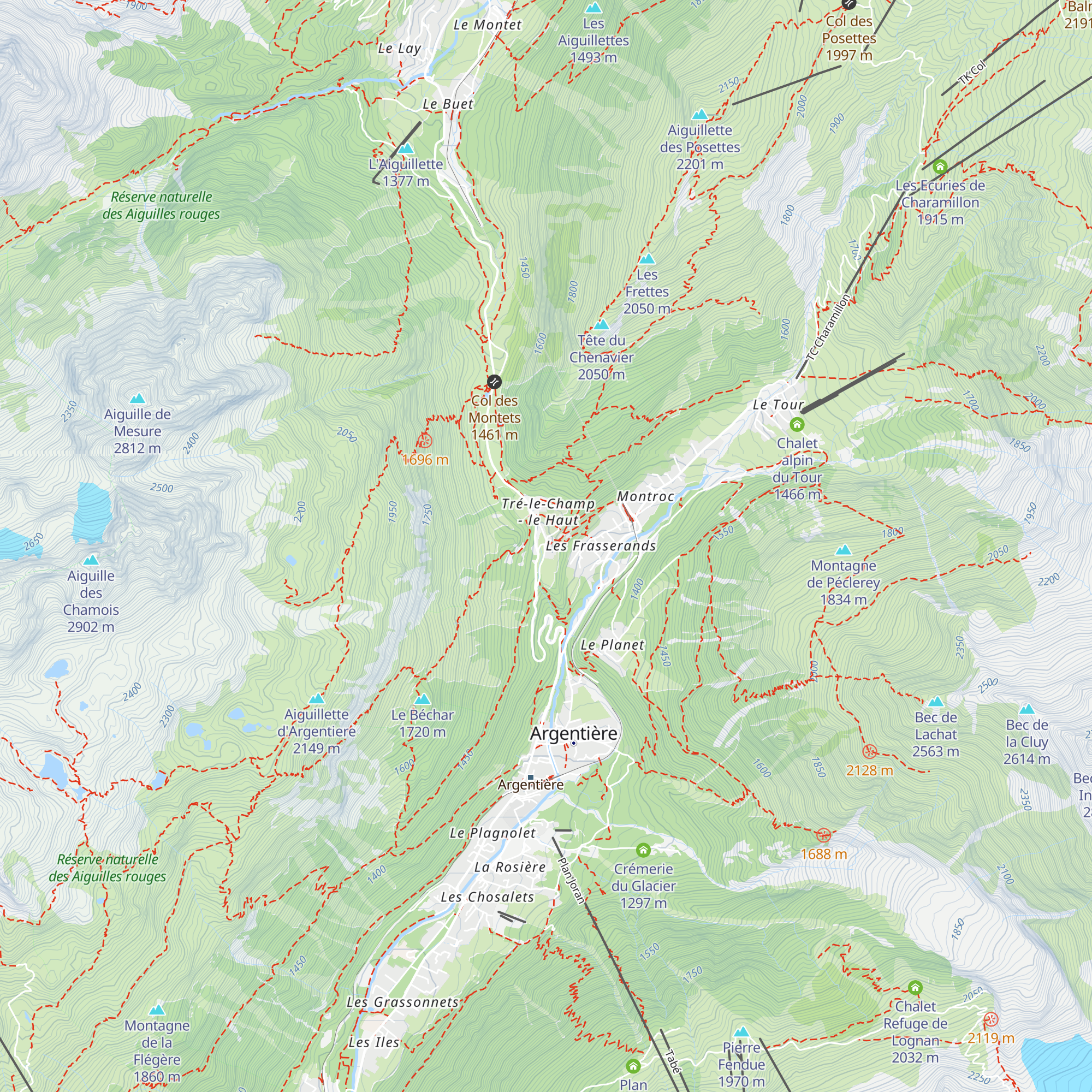 Auberge La Boerne (gîte d'étape du GR du TMB) map