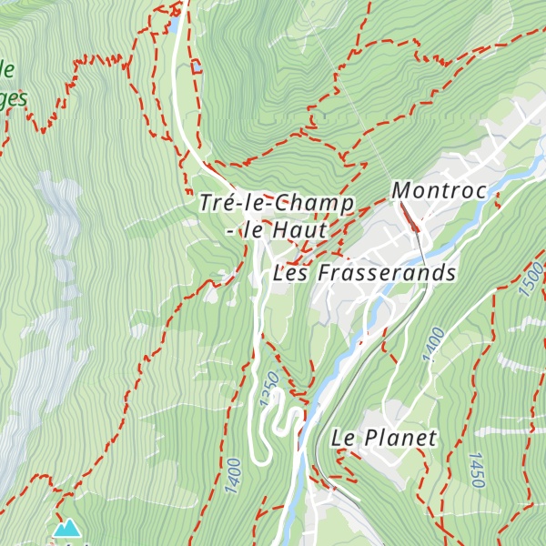 Map of Auberge La Boerne (gîte d'étape du GR du TMB)