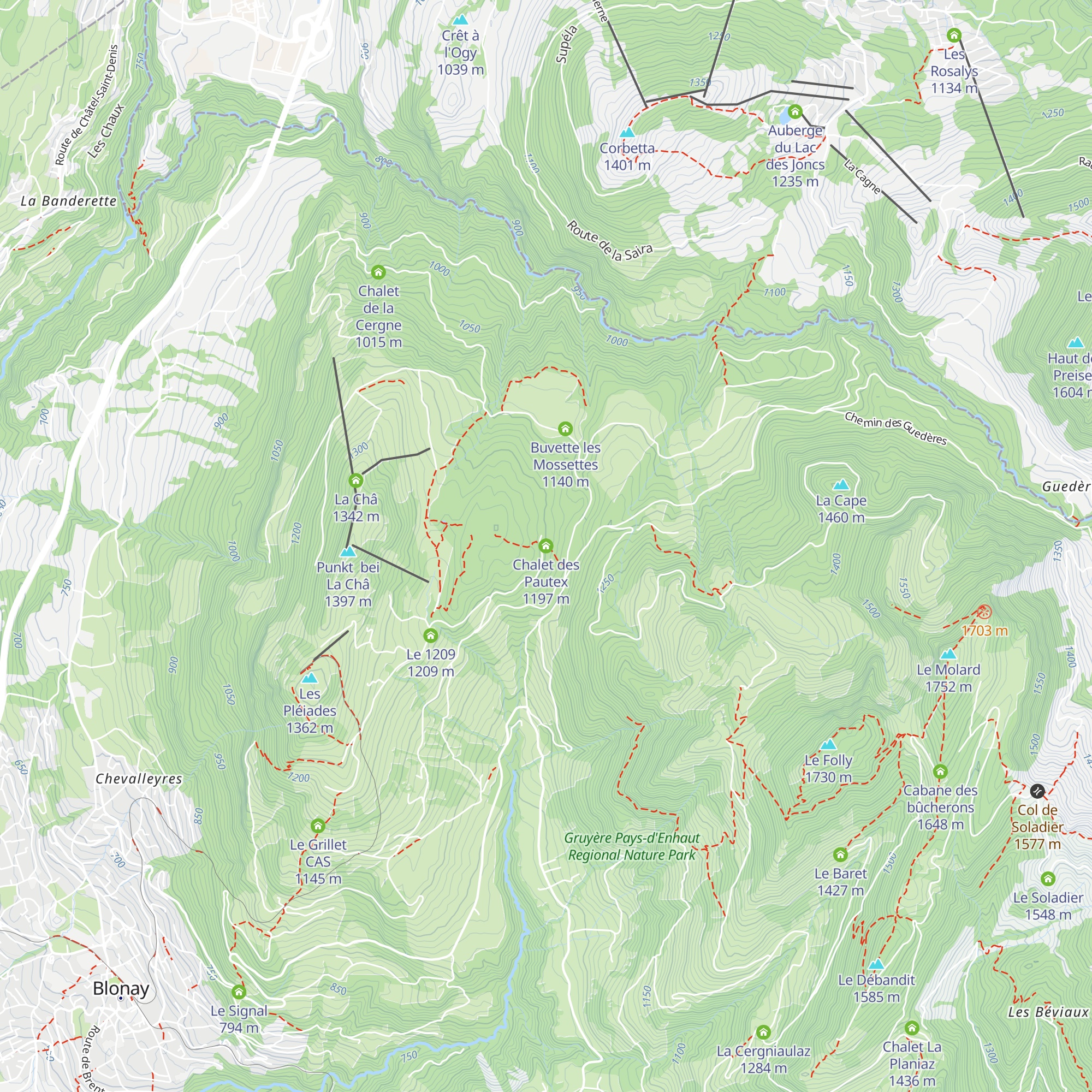 Chalet des Pautex map